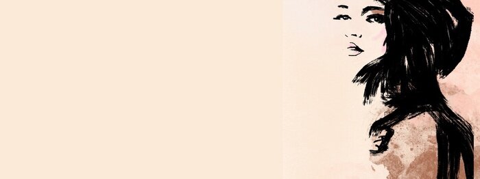 Tableau  Fashion banner girl with hat 