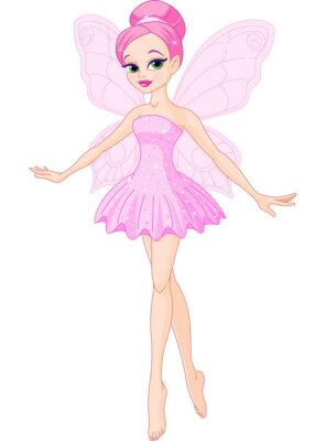 Fée rose aux ailes de papillon
