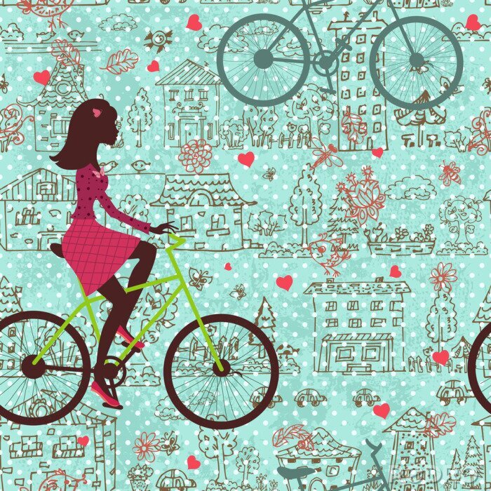 Tableau  Femme à vélo