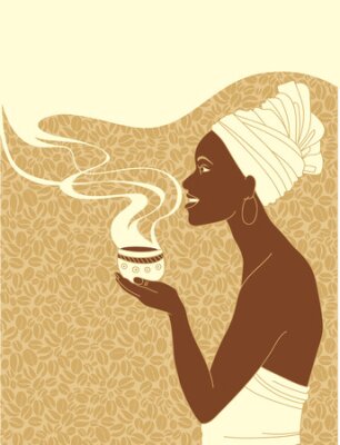 Tableau  Femme avec une tasse de café