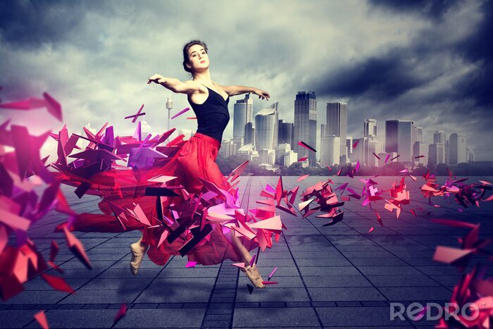 Tableau  Femme et éléments abstraits