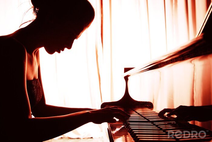Tableau  femme jouant le piano