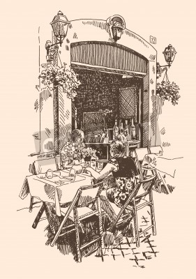 Tableau  Femmes assises à la terrasse d'un café