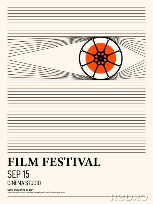 Tableau  Festival de cinéma et illustration avec des lignes