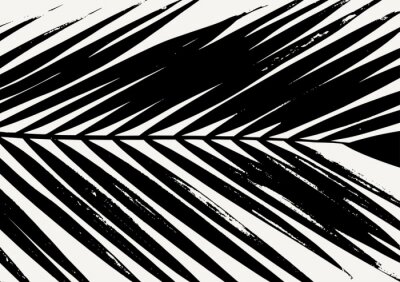 Tableau  Feuille de palmier en noir et blanc
