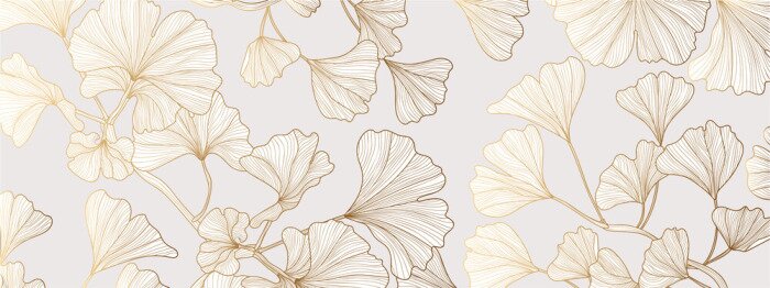Tableau  Feuilles de ginkgo sur fond clair