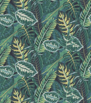 Feuilles de jungle tropicale en vert