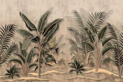 Feuilles de palmier dans le style vintage