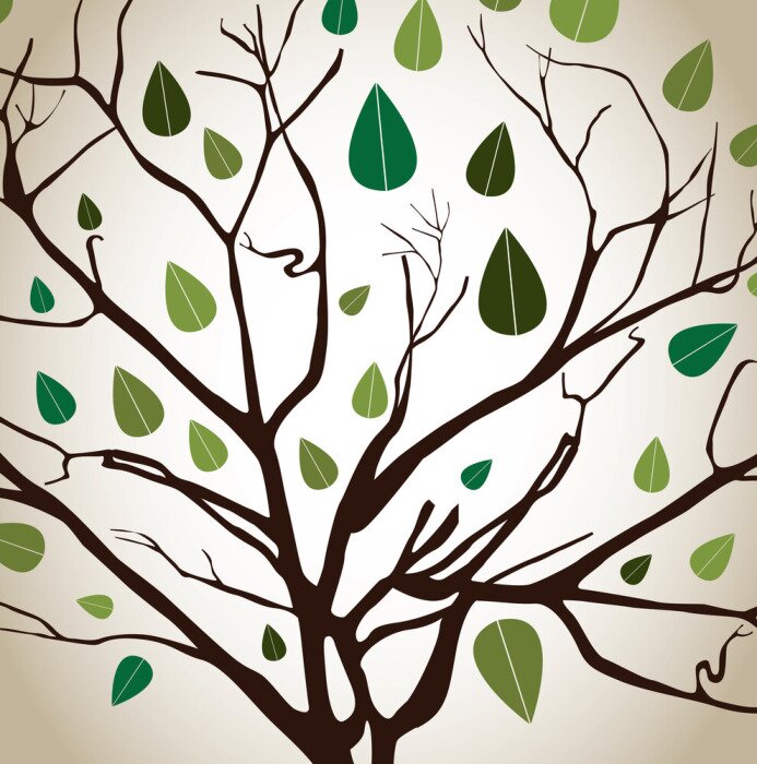 Tableau  Feuilles qui tombent de l'arbre