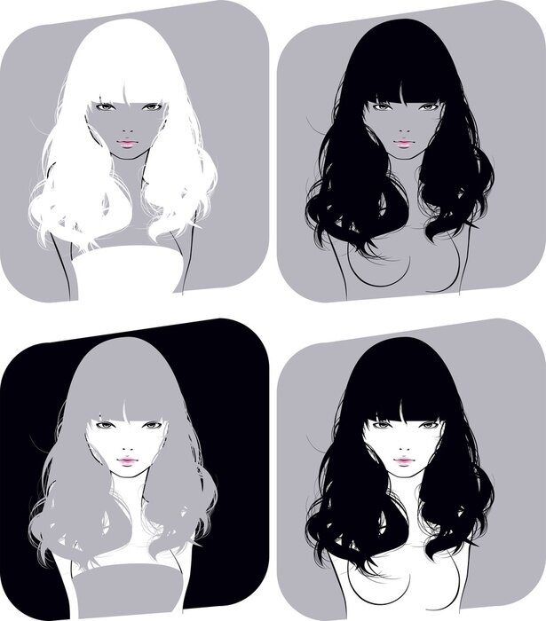 Tableau  Fille aux cheveux longs