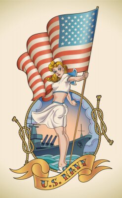 Tableau  Fille US Navy