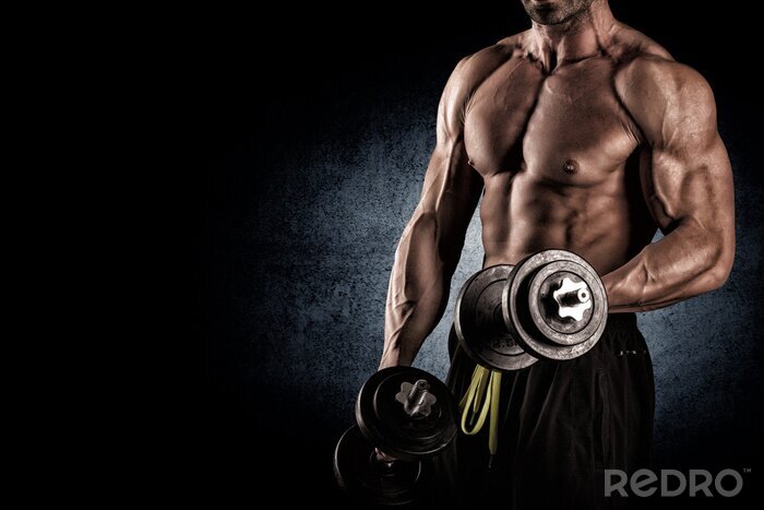 Tableau  Fitness homme sur un fond foncé