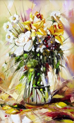 Tableau  Fleurs d'impressionnisme à l'huile