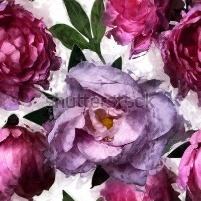 Tableau  Fleurs de pivoine rose