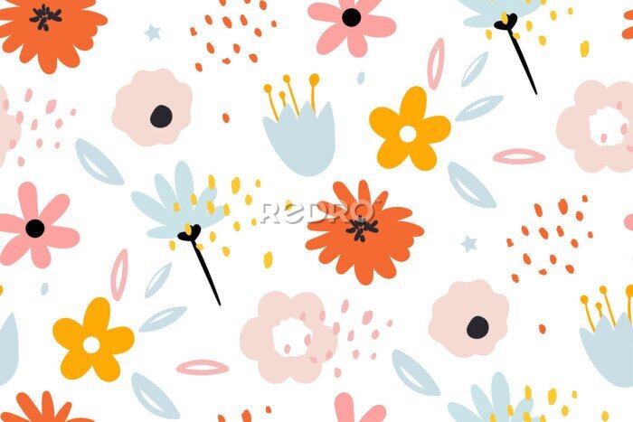 Tableau  Fleurs de style scandinave