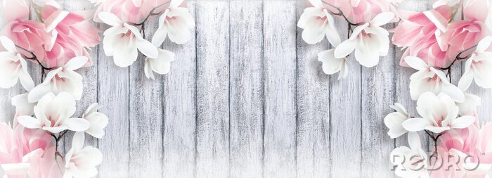 Tableau  Fleurs style shabby chic