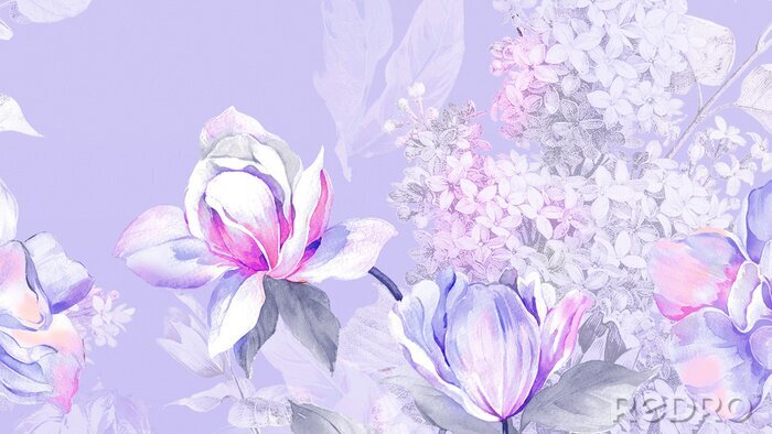 Tableau  Fleurs violettes dans un bouquet
