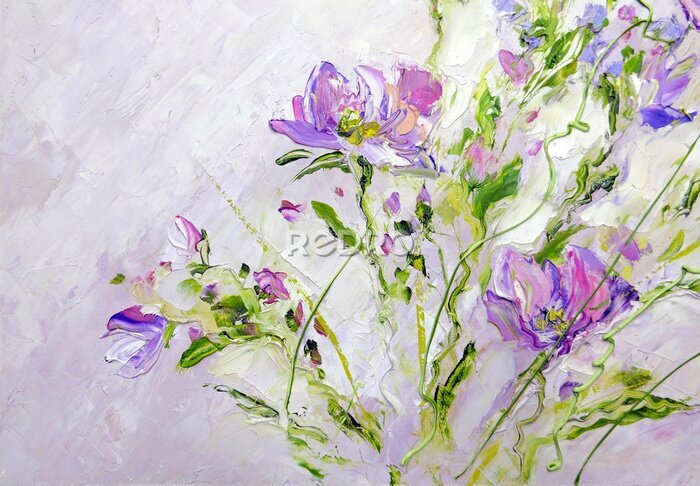 Tableau  Fleurs violettes délicates