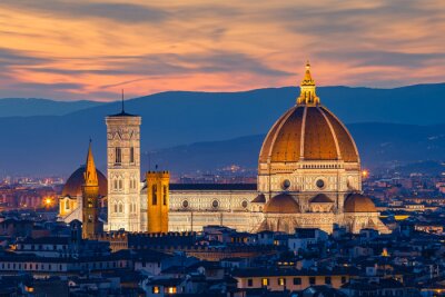 Florence au crépuscule avec vue sur la cathédrale