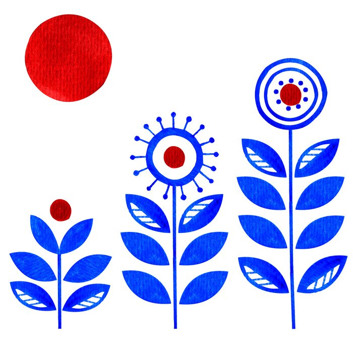 Tableau  Folk Flowers