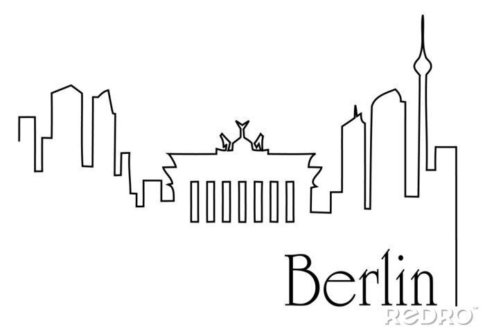 Tableau  Fond de dessin d'une ligne de Berlin ville