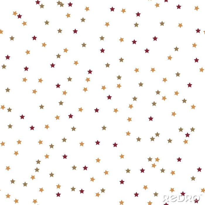 Tableau  Fond transparent avec des étoiles colorées. Motif vectoriel sans couture avec des étoiles colorées de différentes tailles sur fond blanc.