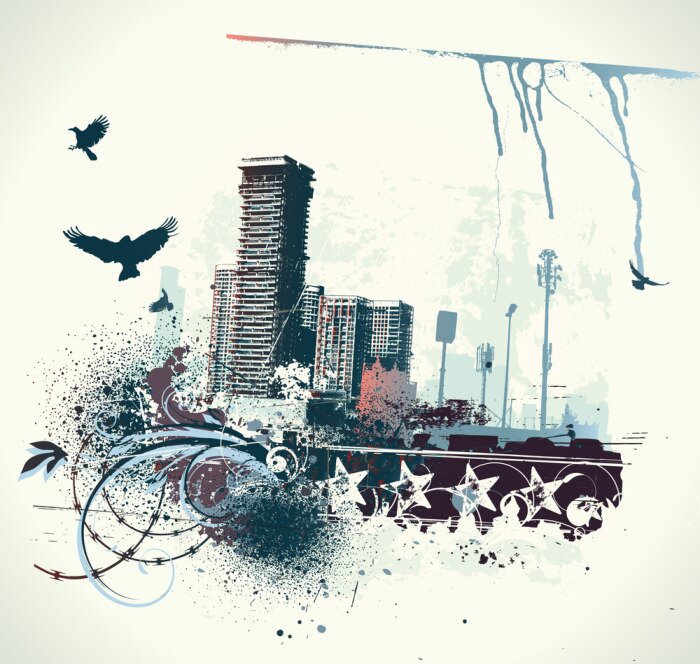 Tableau  fond urbain