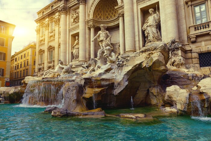 Tableau  Fontaine de Trevi au soleil