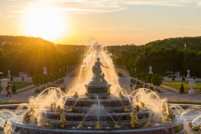Tableau  Fontaine de Versailles Sur un coucher de soleil