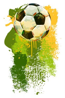 Football sur fond de taches