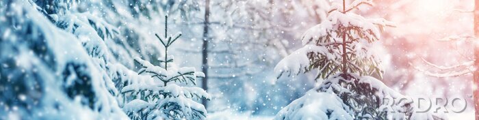 Tableau  Forêt d'hiver en deux couleurs