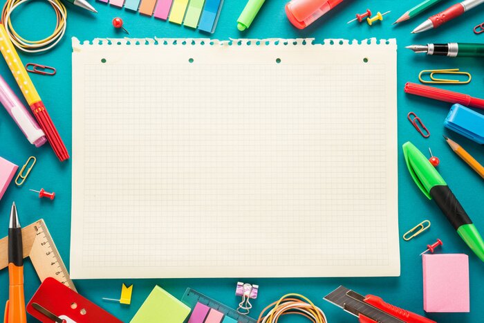 Tableau  fournitures de bureau de l'école