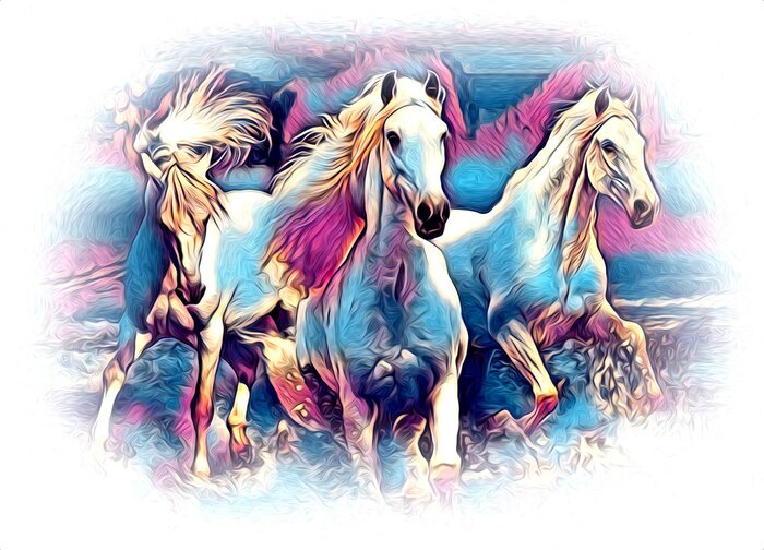 Tableau  Freehand horse head pencil drawing