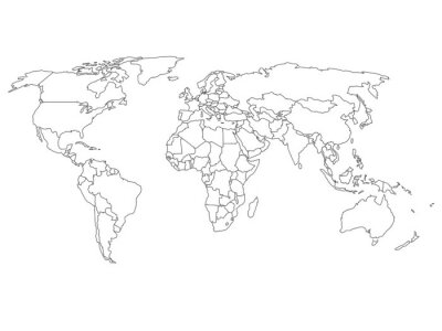 Frontières du pays sur la carte du monde