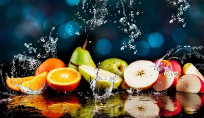 Tableau  Fruits dans des gouttes d&#39;eau