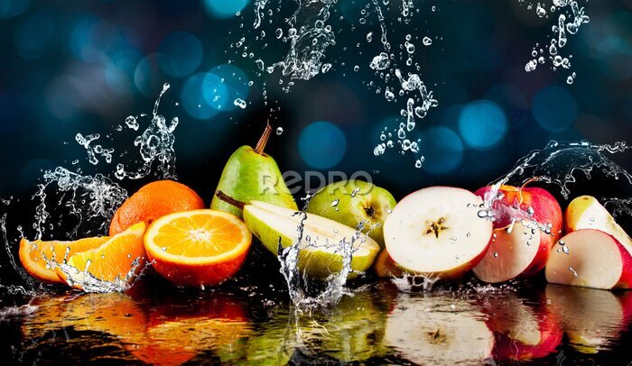 Tableau  Fruits dans des gouttes d&#39;eau