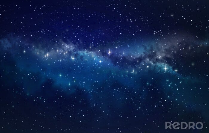 Tableau  Galaxie bleu marine avec des étoiles