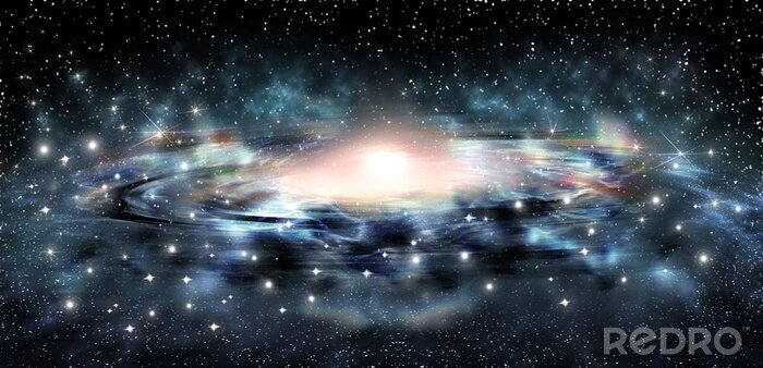 Tableau  Galaxie bleue avec des étoiles