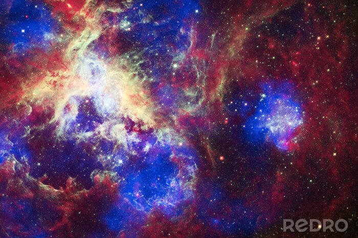 Tableau  Galaxie et nébuleuses colorées