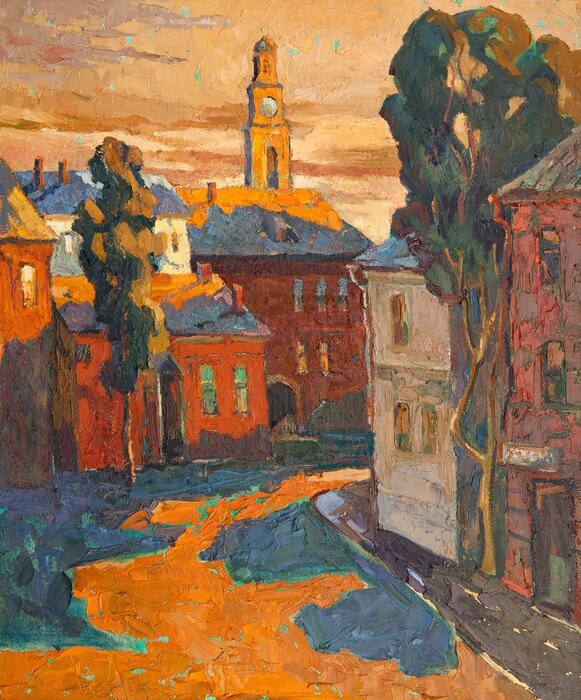 Tableau  Genre sur la ville, de l'huile sur une toile