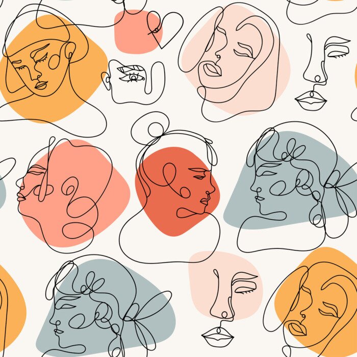 Tableau  Gens dans le style d'art en ligne