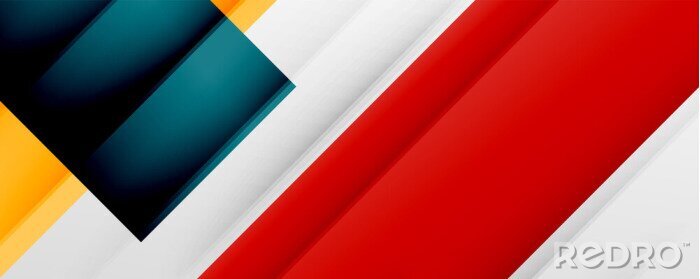 Tableau  Geometric abstract backgrounds with shadow lines, modern forms, rectangles, squares and fluid gradients. Bright colorful stripes cool backdrops