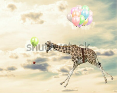 Tableau  Girafe parmi les nuages