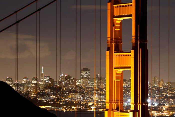 Tableau  Golden Gate de nuit