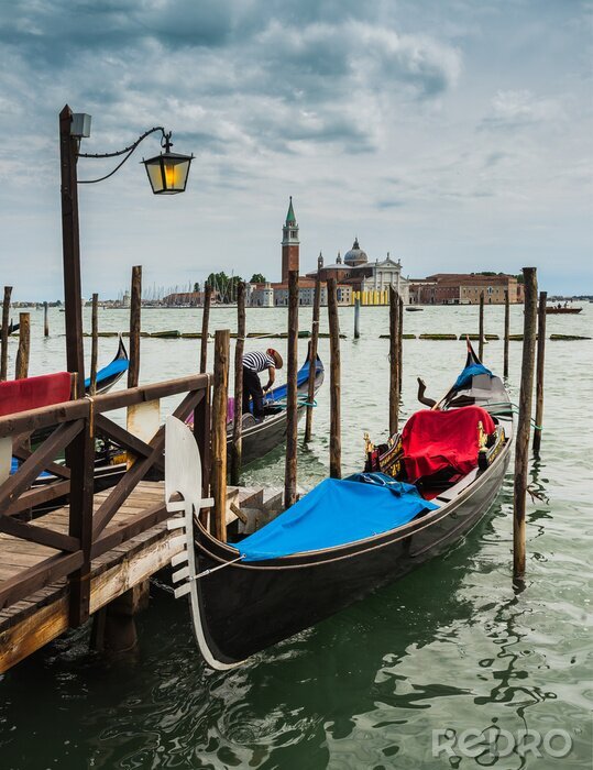 Tableau  Gondoles le matin à Venise