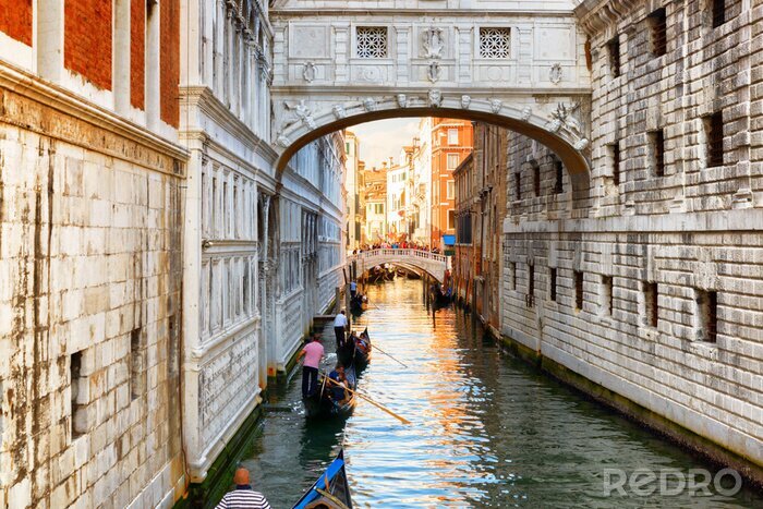 Tableau  Gondoles sous le Pont des Soupirs à Venise