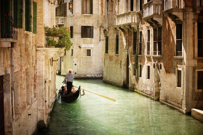 Tableau  Gondolier sur une superbe eau turquoise