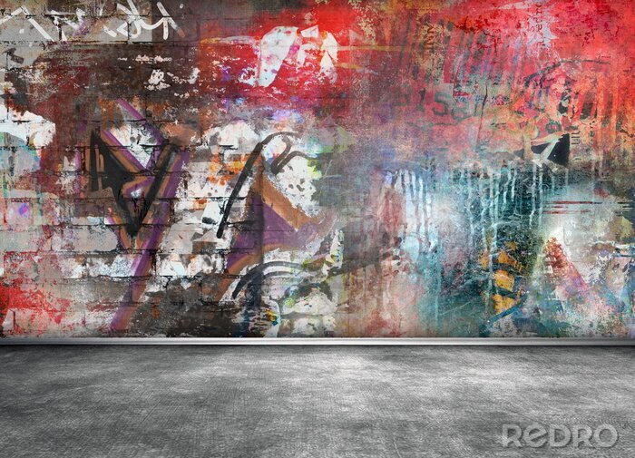 Tableau  Graffiti wall grunge background