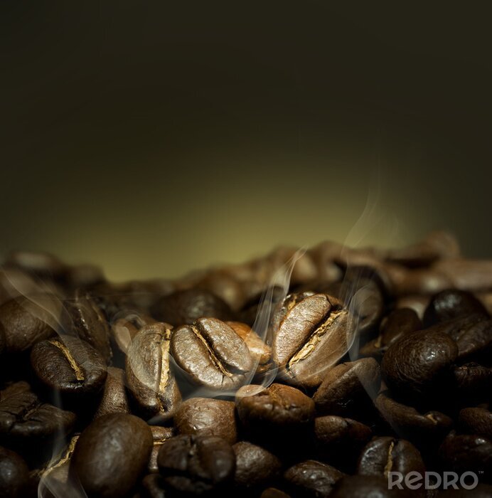 Tableau  Grains de café sur un fond sombre