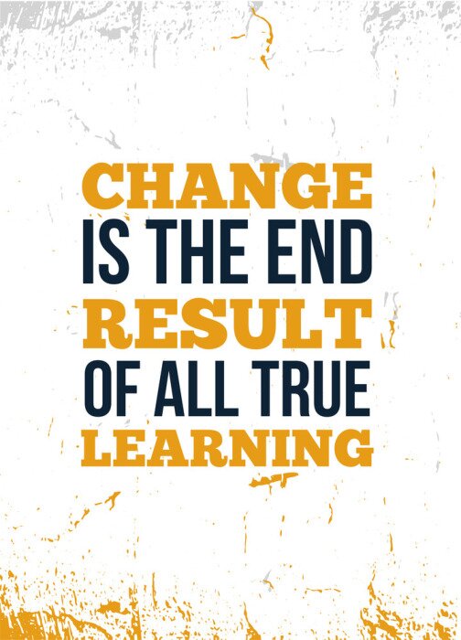 Tableau  Graphique typographique avec une phrase sur les changements